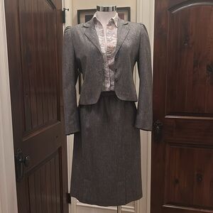 Vintage Handmacher Sz 10 Women’s Skirt Suit Grey ILGWL GUC